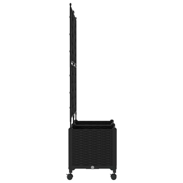 Pflanzkübel mit Spalier und Rädern 2 stk. Schwarz PP