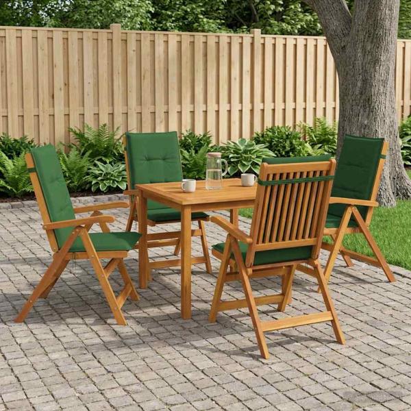 ARDEBO.de - 5-teiliges Garten-Esszimmer-Set Natur Massivholz Akazie