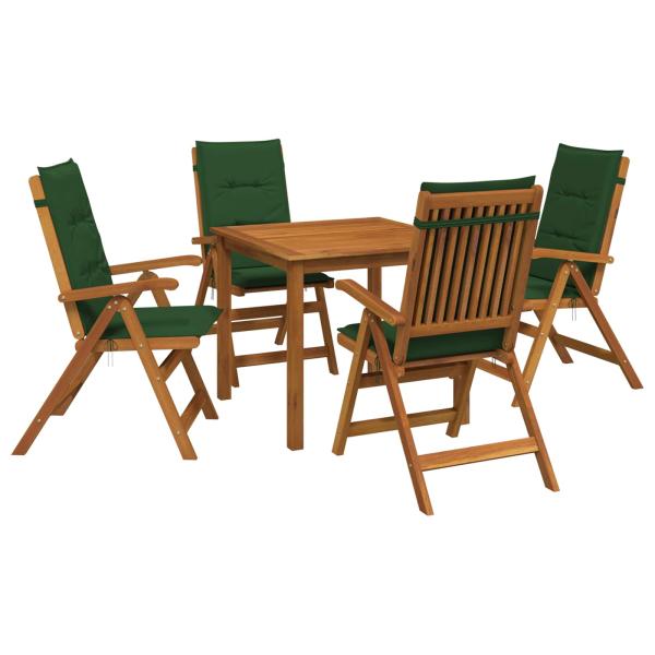 5-teiliges Garten-Esszimmer-Set Natur Massivholz Akazie