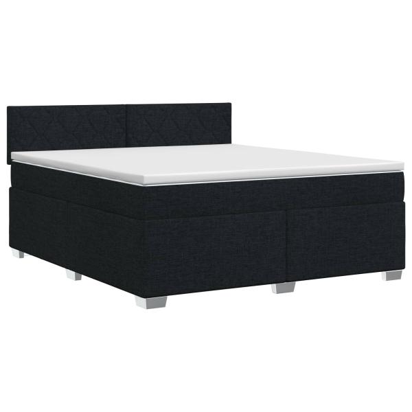 Boxspringbett mit Matratze Schwarz 180 x 200 cm Stoff