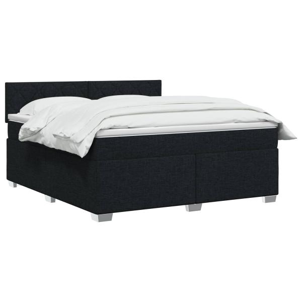 Boxspringbett mit Matratze Schwarz 180 x 200 cm Stoff