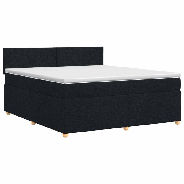 Boxspringbett mit Matratze Schwarz 180 x 200 cm Stoff