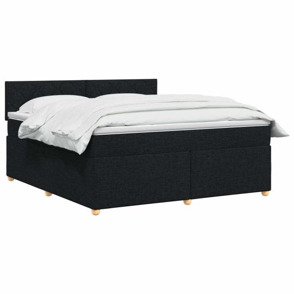 Boxspringbett mit Matratze Schwarz 180 x 200 cm Stoff