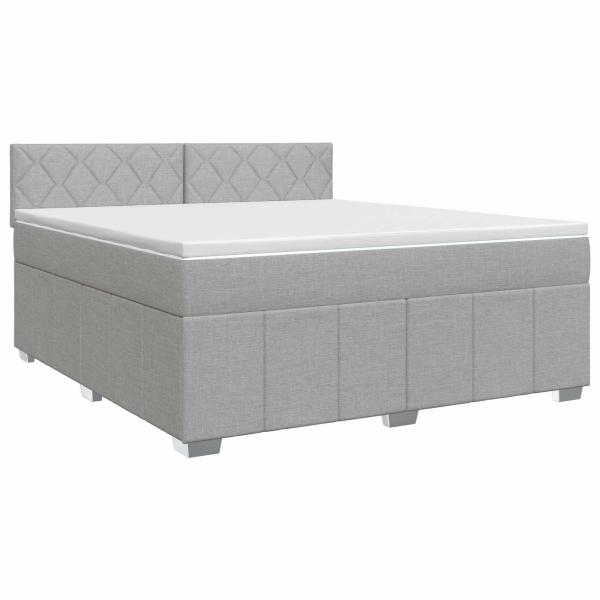 Boxspringbett mit Matratze Hellgrau 140 x 190 cm Stoff