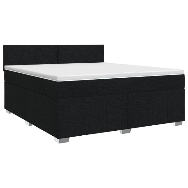 Boxspringbett mit Matratze Schwarz 180 x 200 cm Stoff