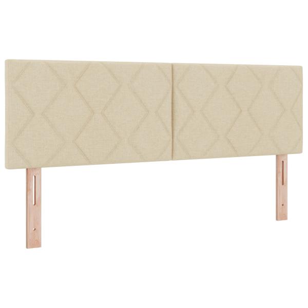 Boxspringbett mit Matratze und LED Creme 160 x 200 cm Stoff