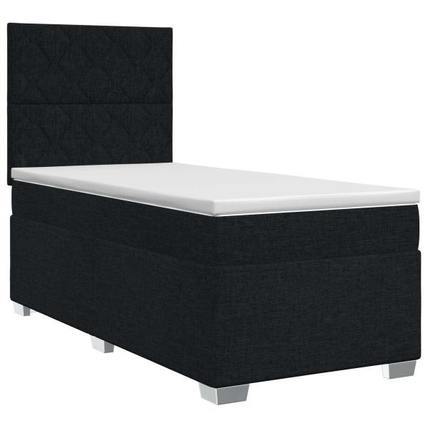 Boxspringbett mit Matratze Schwarz 90 x 190 cm Stoff