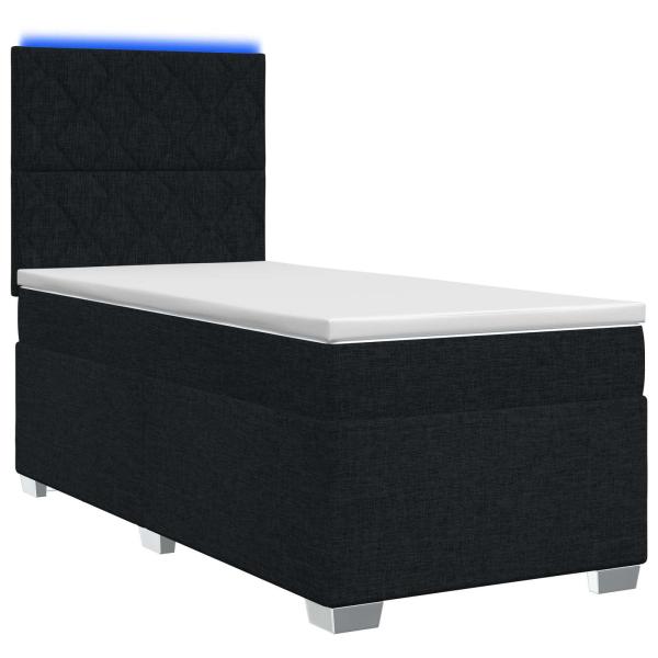 Boxspringbett mit Matratze Schwarz 90 x 200 cm Stoff
