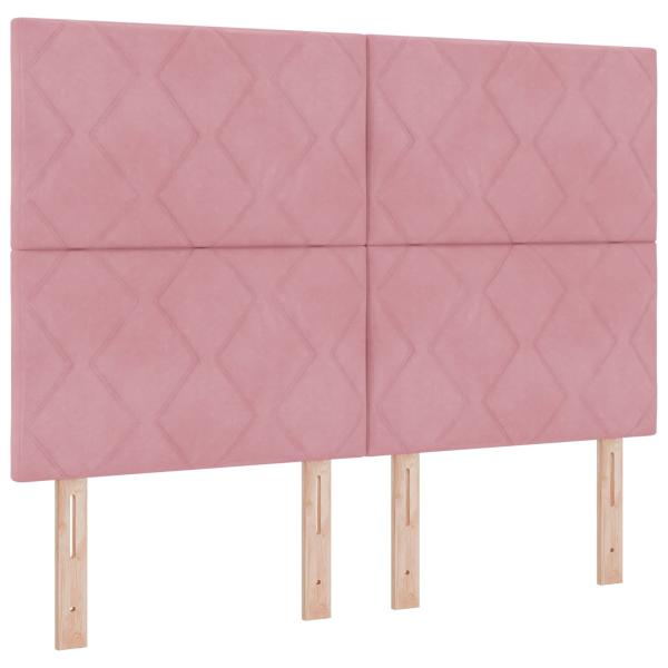 Boxspringbett mit Matratze mit Kopfteil Rosa 140 x 200 cm Samt