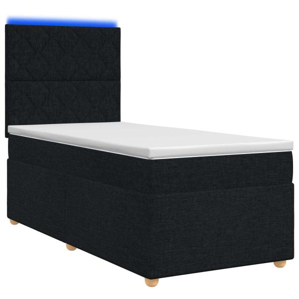 Boxspringbett mit Matratze Schwarz 90 x 190 cm Stoff