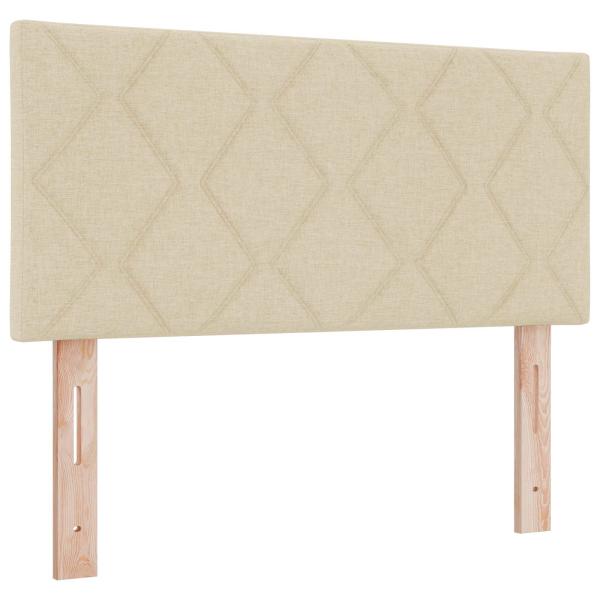 Ottoman Bett mit Matratze mit Kopfteil Creme 100 x 200 cm Stoff