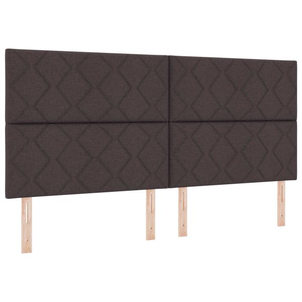 Ottoman Bett mit Matratze Dunkelbraun 200 x 200 cm Stoff