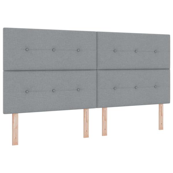 Ottoman-Bett mit Matratze und LED Hellgrau 200 x 200 cm Stoff