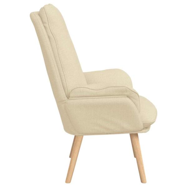 Sessel Creme 69 x 74 x 93 cm Stoff und Sperrholz