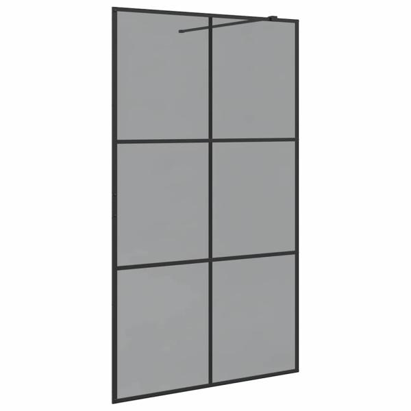 Walk-in Duschwand Schwarz 115 x 195 cm Gehärtetes Glas