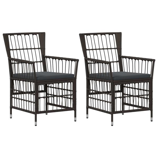 ARDEBO.de - Gartenst?hle 2 stk. Schwarz PE Rattan, Stahl und Polyesterstoff
