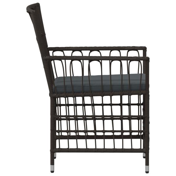 Gartenst?hle 2 stk. Schwarz PE Rattan, Stahl und Polyesterstoff