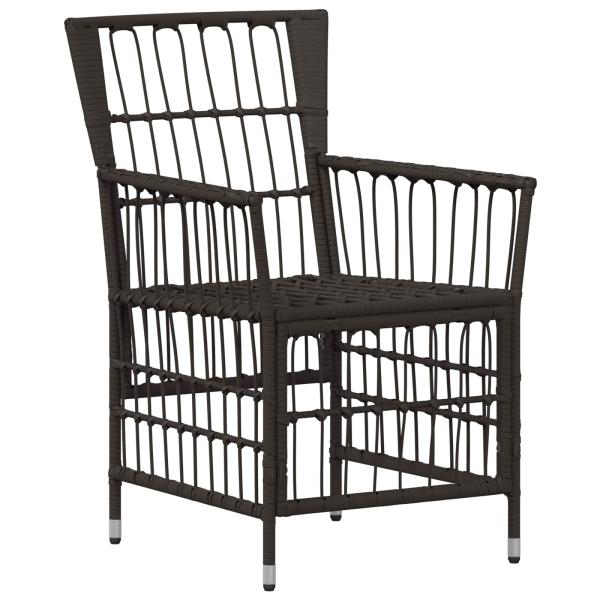 Gartenst?hle 4 stk. Schwarz PE Rattan, Stahl und Polyesterstoff