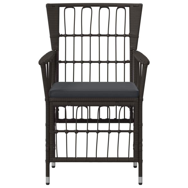Gartenst?hle 4 stk. Schwarz PE Rattan, Stahl und Polyesterstoff