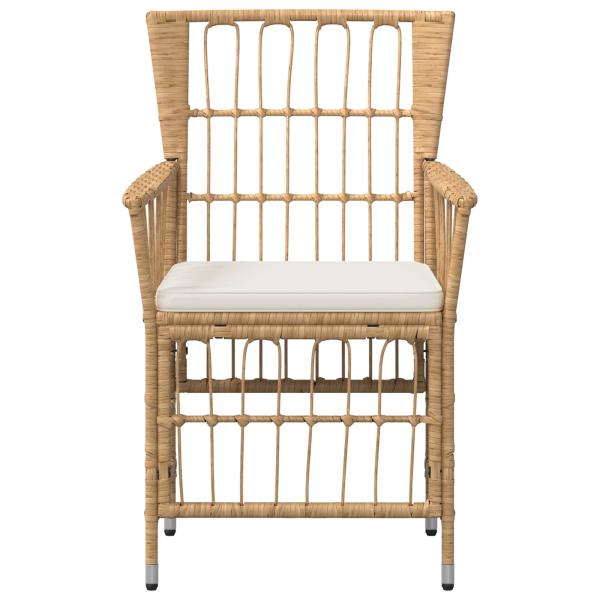 Gartenst?hle 4 stk. Natur PE Rattan, Stahl und Polyesterstoff