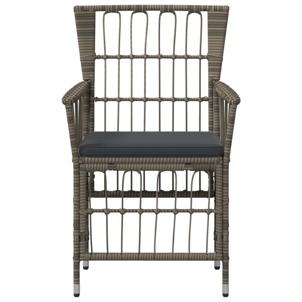 Gartenst?hle 4 stk. Grau Poly-Rattan