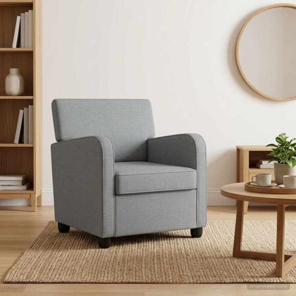 ARDEBO.de - Sessel Hellgrau Stoff