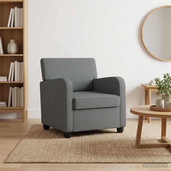 ARDEBO.de - Sessel Dunkelgrau Stoff