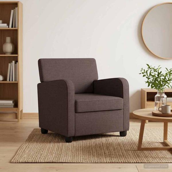 ARDEBO.de - Sessel Dunkelbraun Stoff