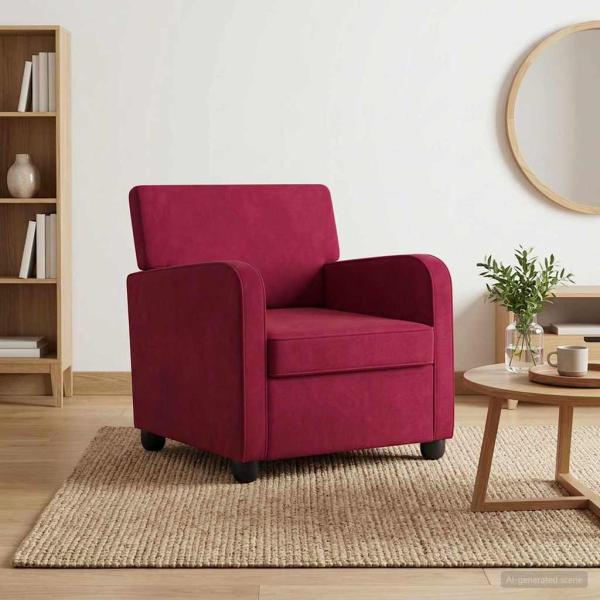 ARDEBO.de - Sessel Weinrot Samt