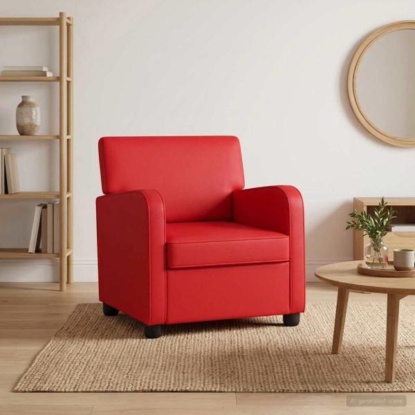 ARDEBO.de - Sessel Rot Kunstleder