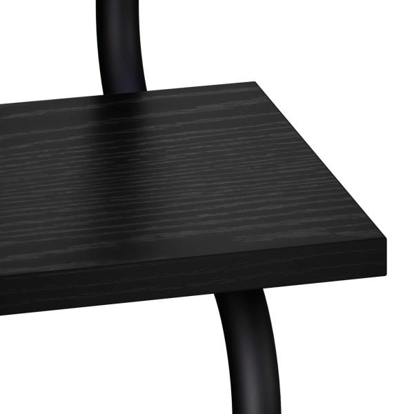 4-stufiges Wandregal Schwarz Eichen-Optik 40 x 24,5 x 104 cm