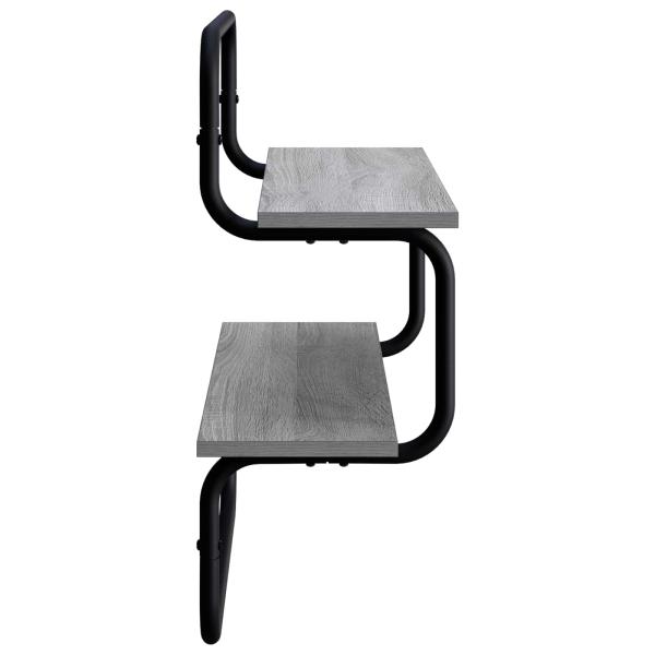 2-stufiges Wandregal Sonoma-Grau 80 x 24,5 x 61 cm