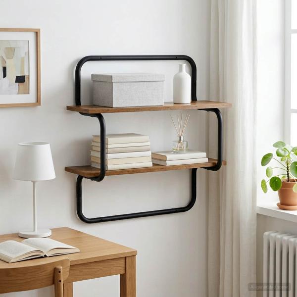 ARDEBO.de - 2-stufiges Wandregal Altholz 80 x 24,5 x 61 cm Holzwerkstoff