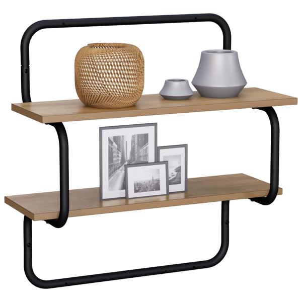 2-stufiges Wandregal Artisan-Eiche 60 x 24,5 x 61 cm