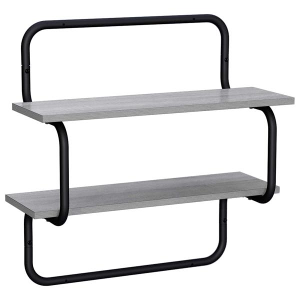 2-stufiges Wandregal Sonoma-Grau 40 x 24,5 x 61 cm