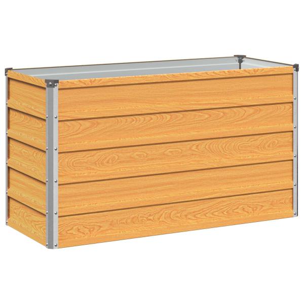 Hochbeet im Garten Holz Natur 100 x 40 x 55 cm Stahl