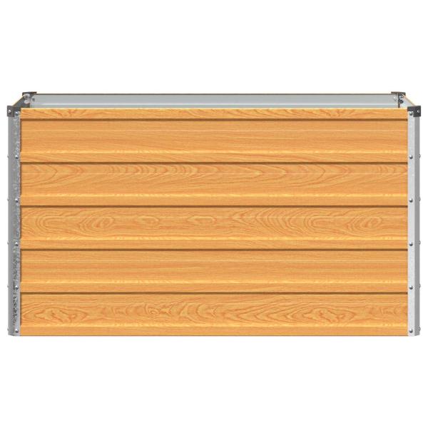 Hochbeet im Garten Holz Natur 100 x 40 x 55 cm Stahl