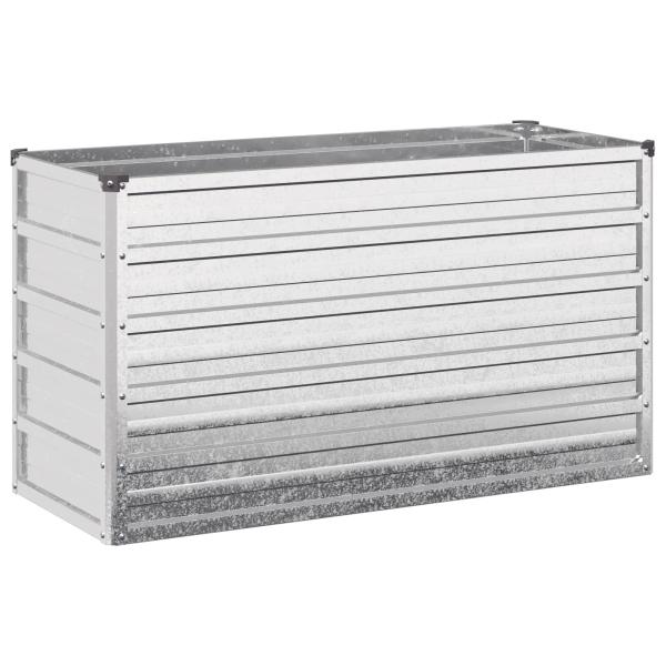 Hochbeet im Garten Verzinktes Silber 100 x 40 x 55 cm Stahl