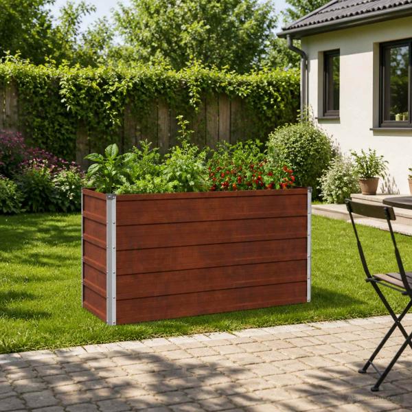 ARDEBO.de - Hochbeet im Garten Wetterfeststahl 100 x 40 x 55 cm Stahl