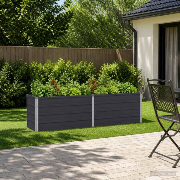 ARDEBO.de - Hochbeet im Garten Anthrazit 160 x 40 x 55 cm