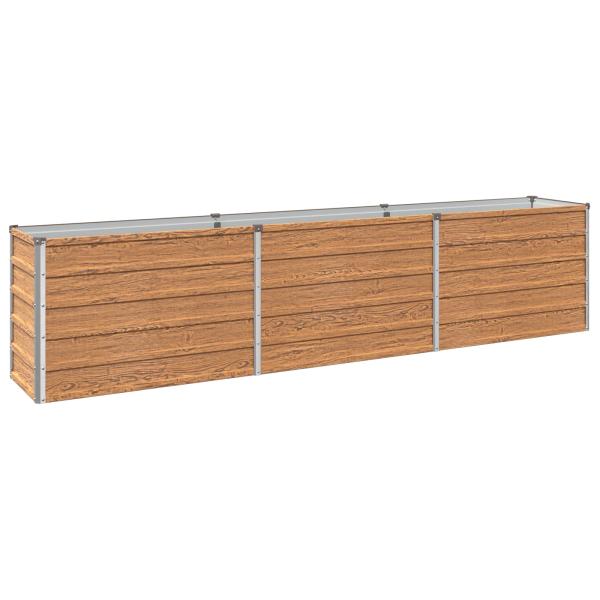 Hochbeet im Garten Holz Braun 242 x 40 x 55 cm Stahl
