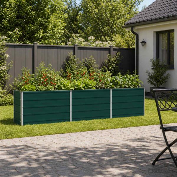 ARDEBO.de - Hochbeet im Garten Grün 242 x 40 x 55 cm Stahl
