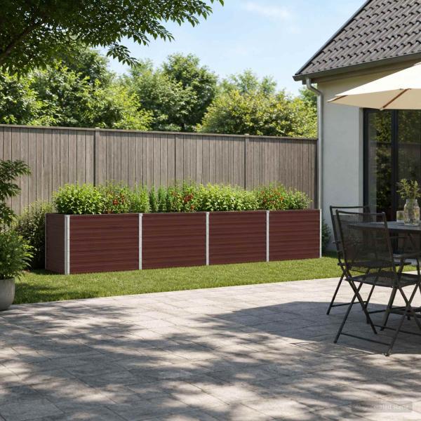 ARDEBO.de - Hochbeet im Garten Braun 321 x 40 x 55 cm Stahl