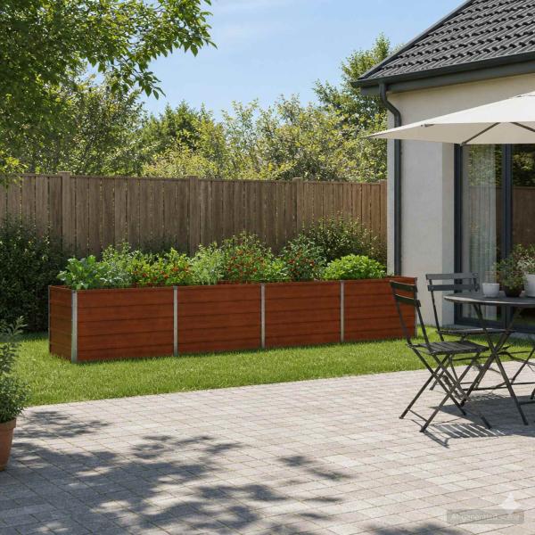 ARDEBO.de - Hochbeet im Garten Wetterfeststahl 321 x 40 x 55 cm