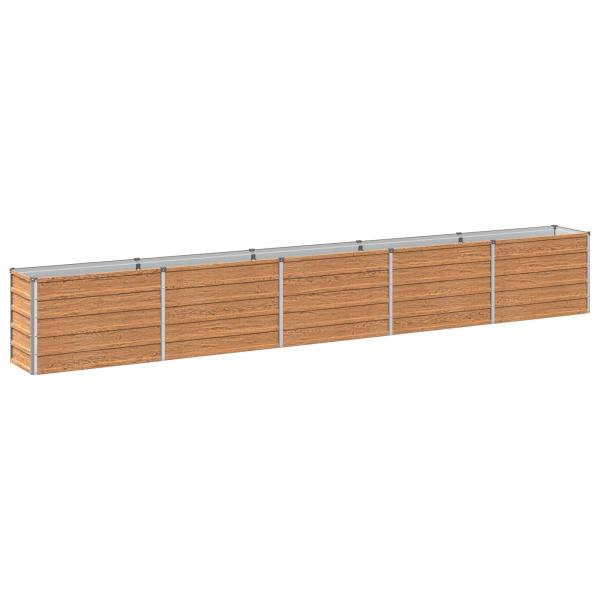 Hochbeet im Garten Holz Braun 400 x 40 x 55 cm Stahl