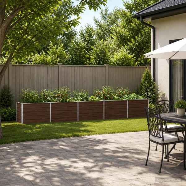 ARDEBO.de - Hochbeet im Garten Schwarz 400 x 40 x 55 cm kaltgewalzter Stahl