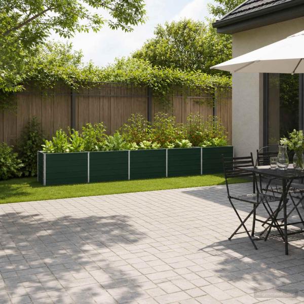 ARDEBO.de - Hochbeet im Garten Grün 400 x 40 x 55 cm Stahl
