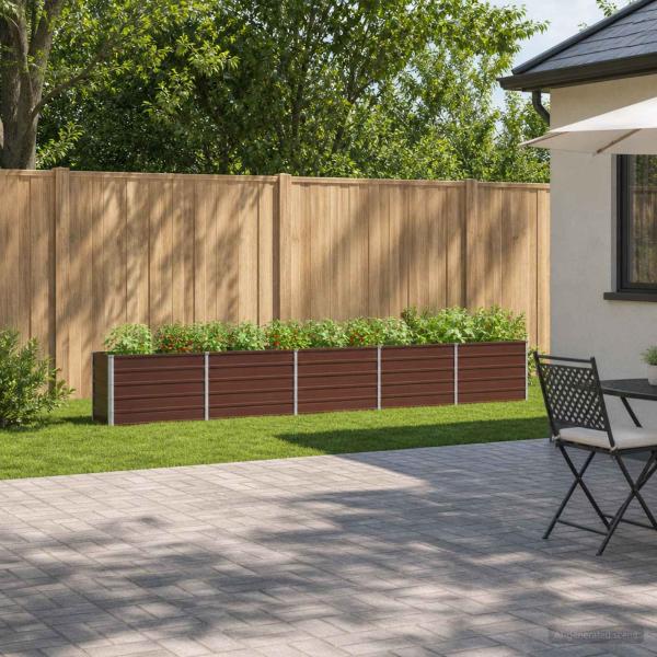 ARDEBO.de - Hochbeet im Garten Braun 400 x 40 x 55 cm Stahl