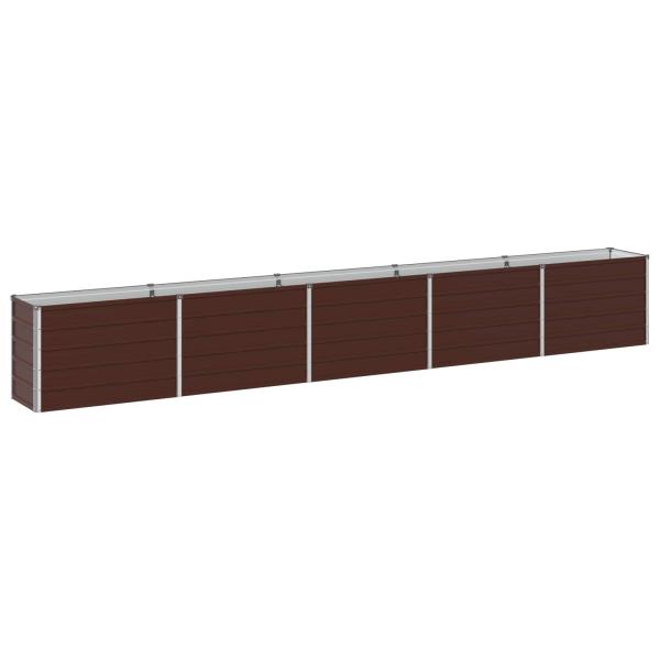 Hochbeet im Garten Braun 400 x 40 x 55 cm Stahl