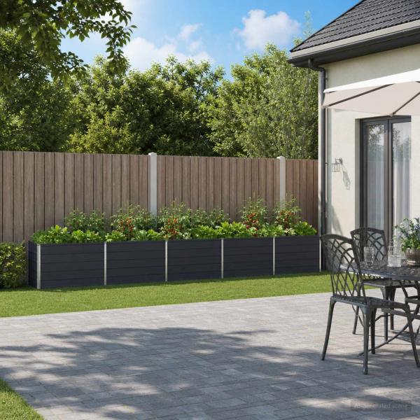 ARDEBO.de - Hochbeet im Garten Anthrazit 400 x 40 x 55 cm Stahl